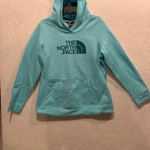 Turquoise North Face hoodie
